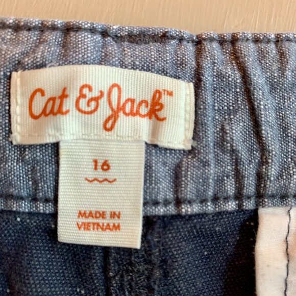 Cat and Jack Shorts - Size 16 Youth Boys -  Blue with small white threads - Picture 2 of 2